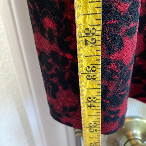 NWOT MICHAEL KORS RED & BLACK FLORAL MIDI SHEATH DRESS - SIZE XL - Picture 15 of 16